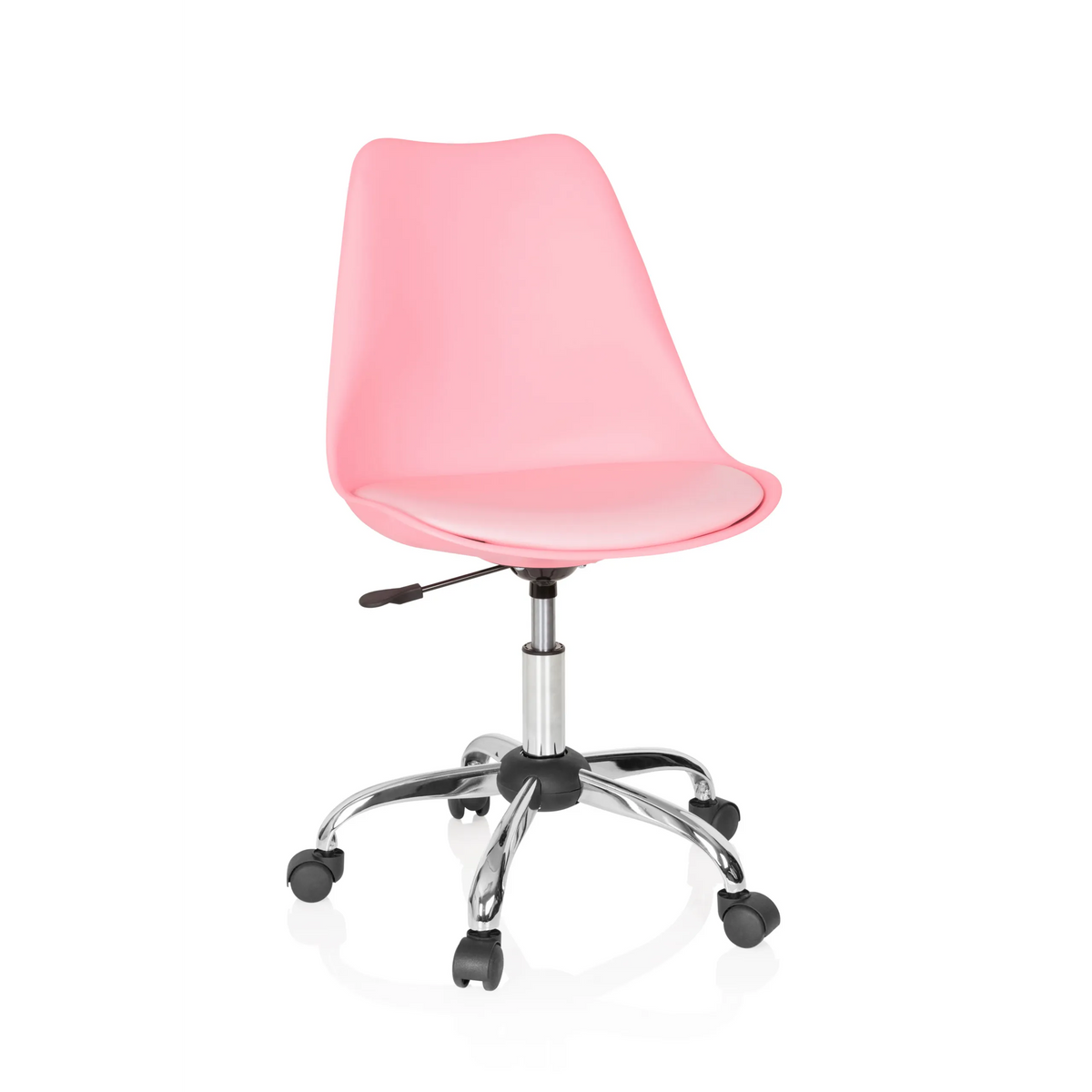 Rosa Home Office kontorsstol FANCY PRO med stjärnfot och fem hjul från hjh OFFICE – 360-gradersvy (framifrån 20°)