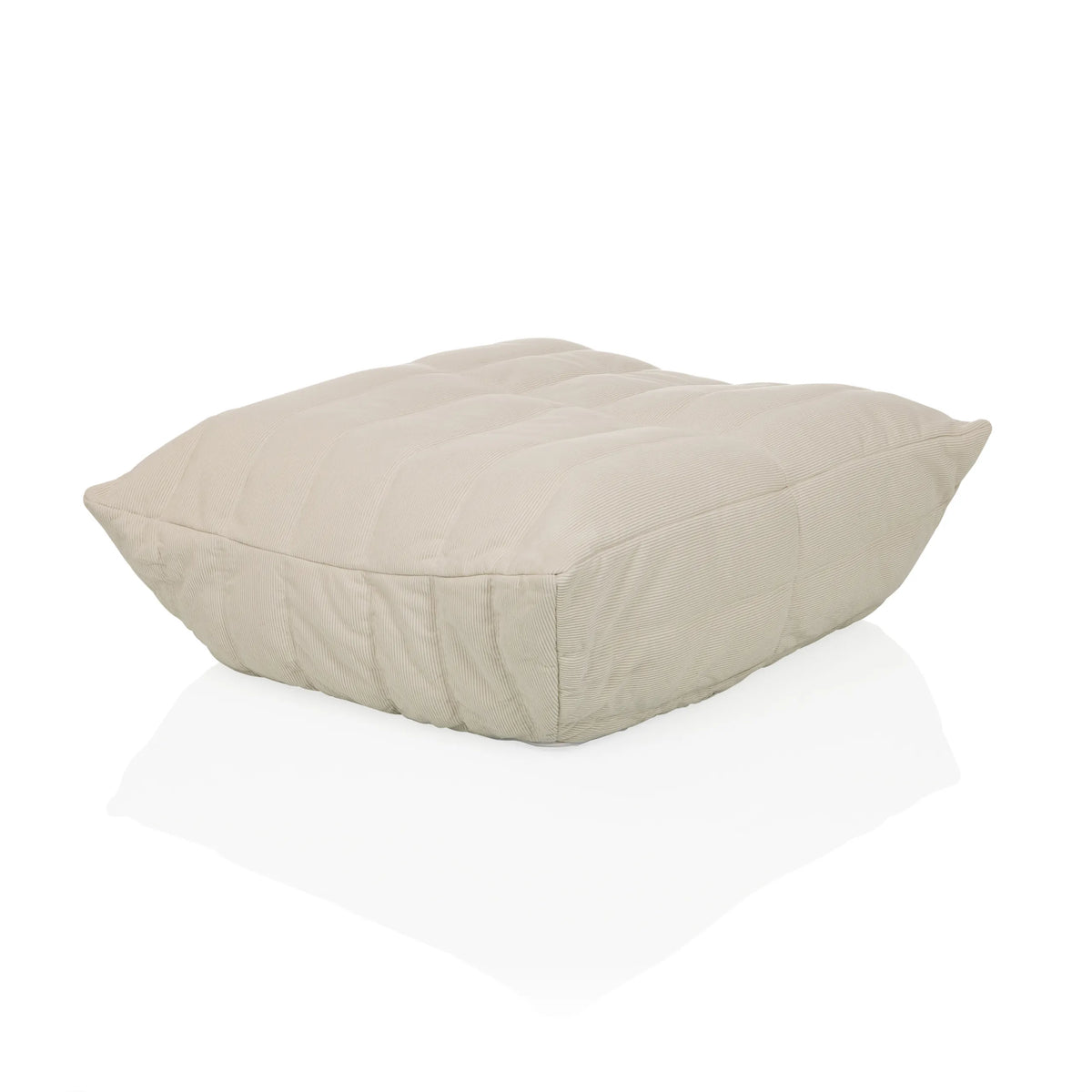 Beige Sittsäckar Sitzolo Podi med ribbat tygöverdrag från hjh LIVING – 360-gradersvy (snett framifrån 45°)