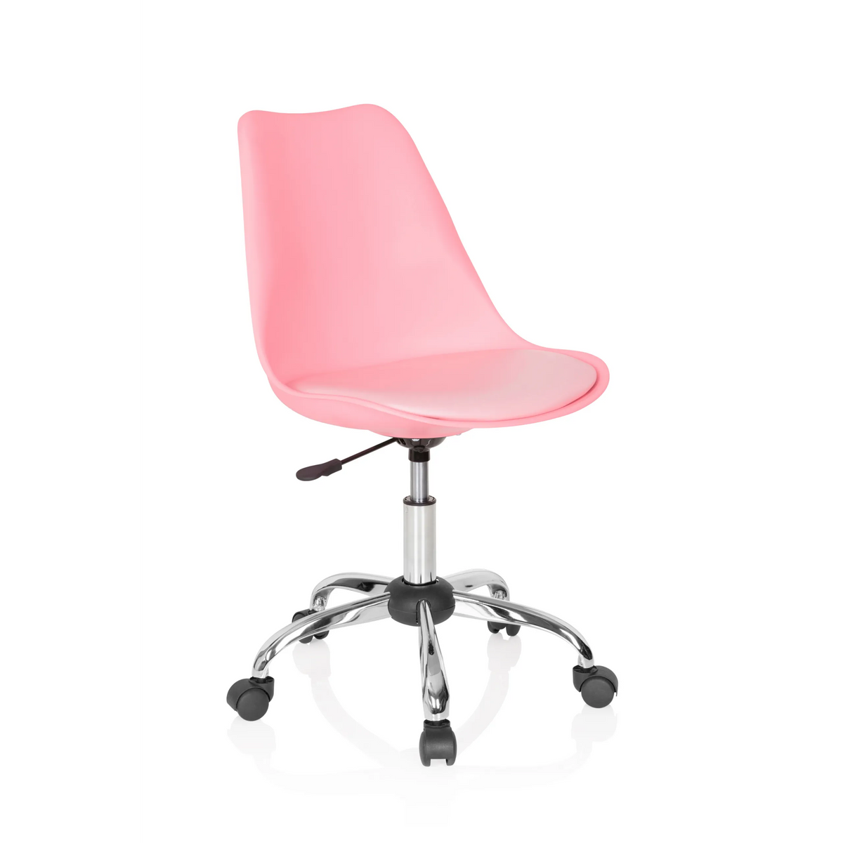 Rosa Home Office kontorsstol FANCY PRO med stjärnfot och fem hjul från hjh OFFICE – 360-gradersvy (snett framifrån 40°)