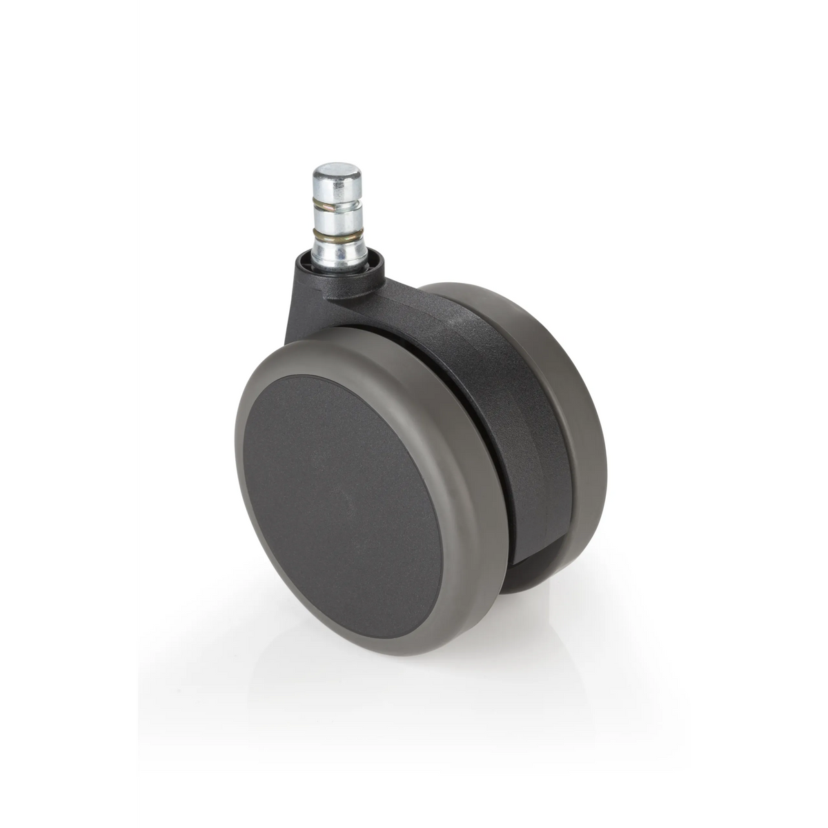 Svarta Stol på hjul 5x ROLO No-Noise 11mm/75mm för hårda golv med silverfärgad metallstift från hjh OFFICE – 360-gradersvy (bakifrån 180°)