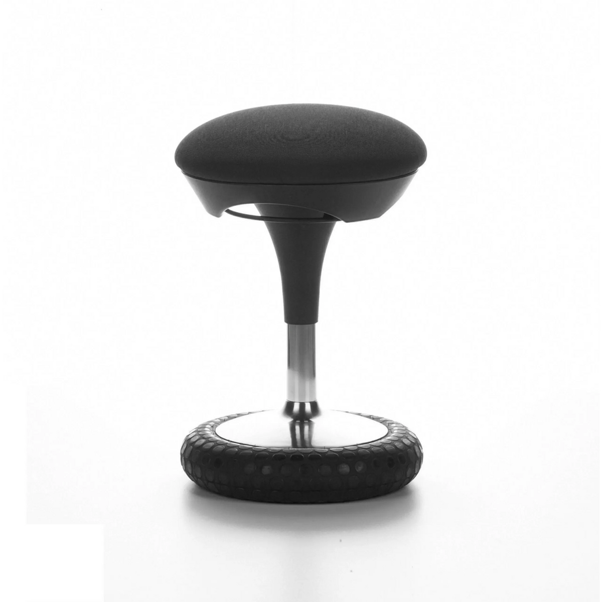 Svart ståstol SITNESS 20 med vadderad sits och rund fot från Topstar – 360-gradersvy (sidoprofil 100°)