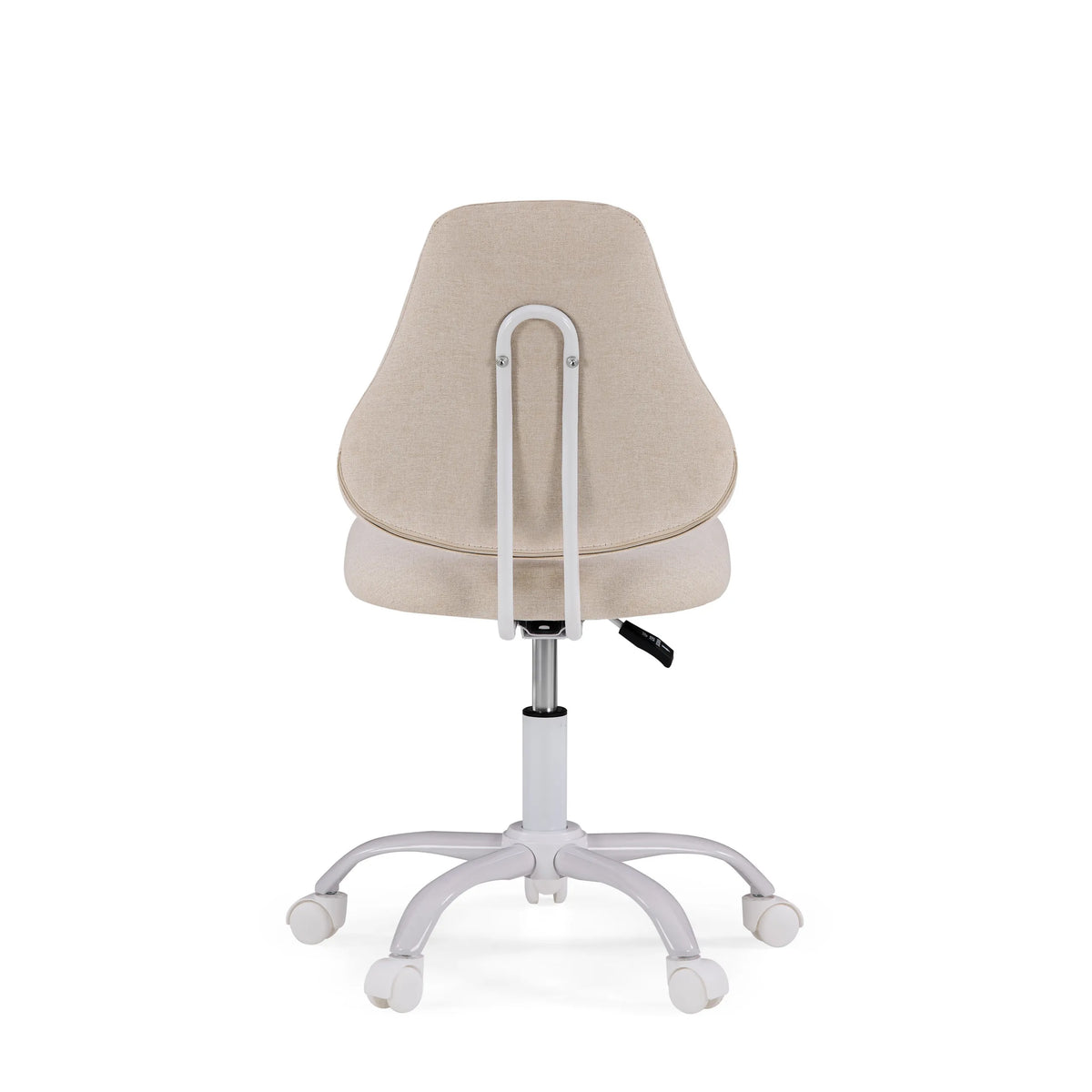Baksida av Lumikid snurrstol för barn i beige med vitt underrede och hjul från hjh OFFICE (AI-genererad bild)