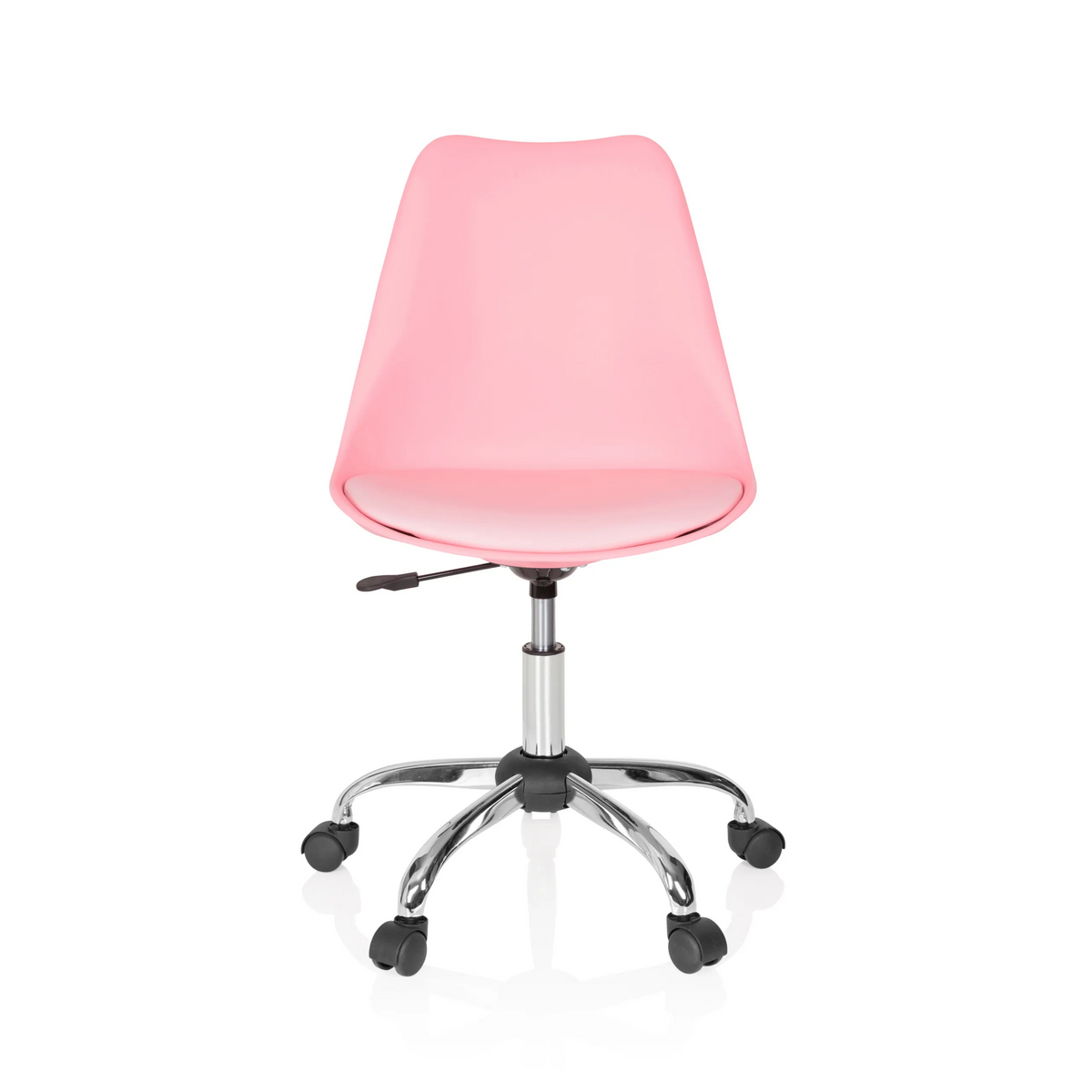 Rosa Home Office kontorsstol FANCY PRO med stjärnfot och fem hjul från hjh OFFICE – 360-gradersvy (framifrån 0°)