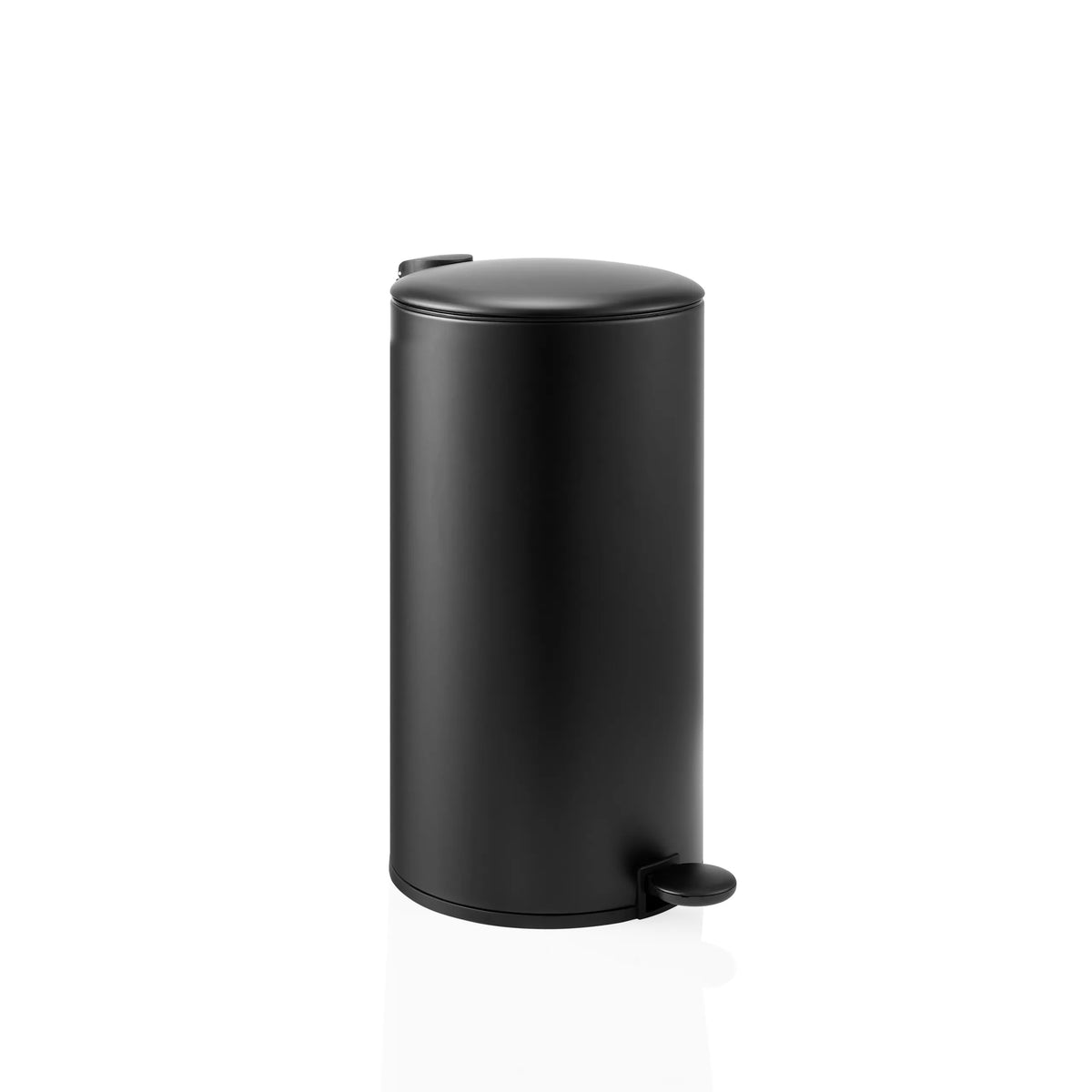 Svart Papperskorg CLEAN STEP 2 med lock och pedal från hjh OFFICE – 360-gradersvy (snett framifrån 45°)