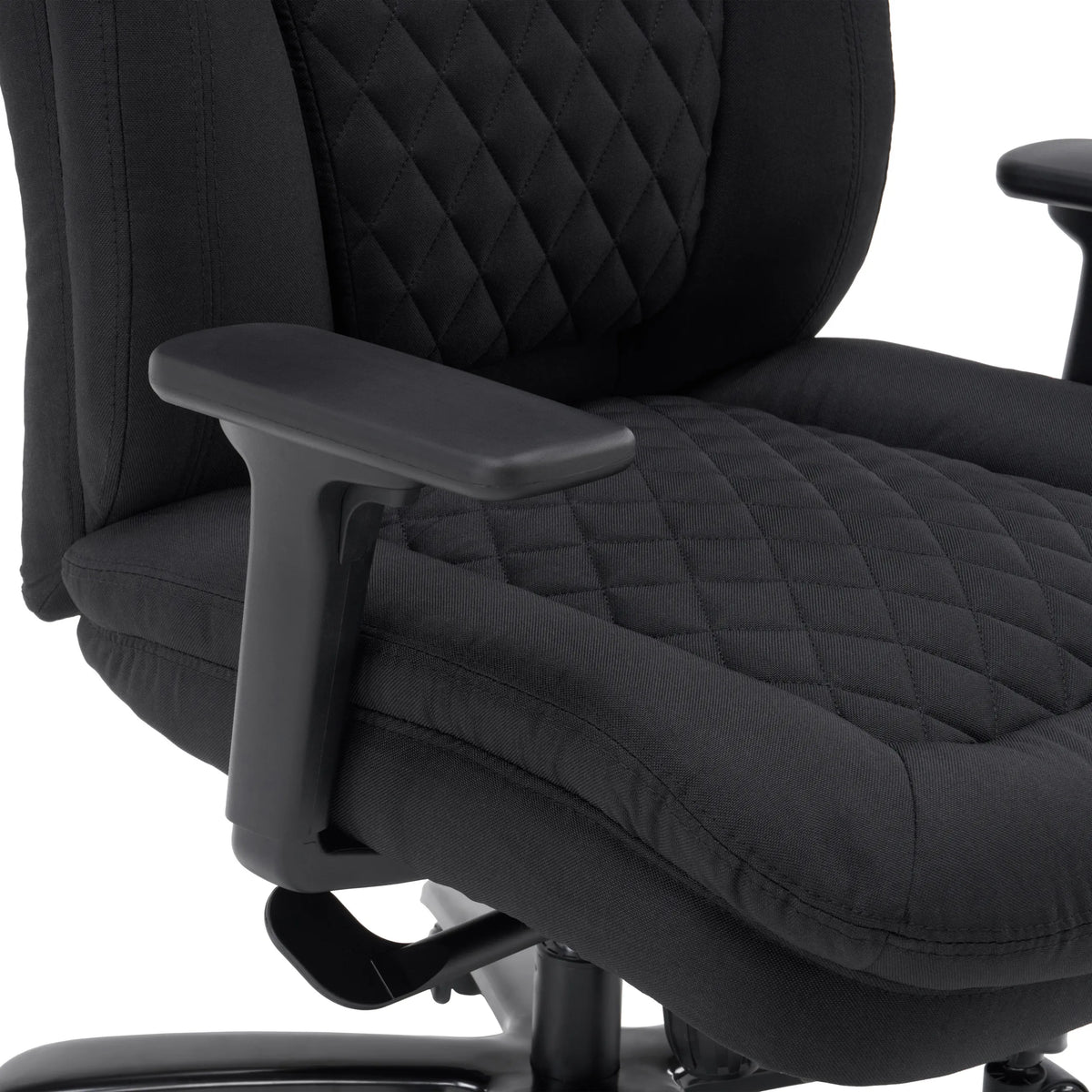 Armstöd och quiltad tygklädsel på XXL Pullmann Gen2 snurrstol i svart från hjh OFFICE