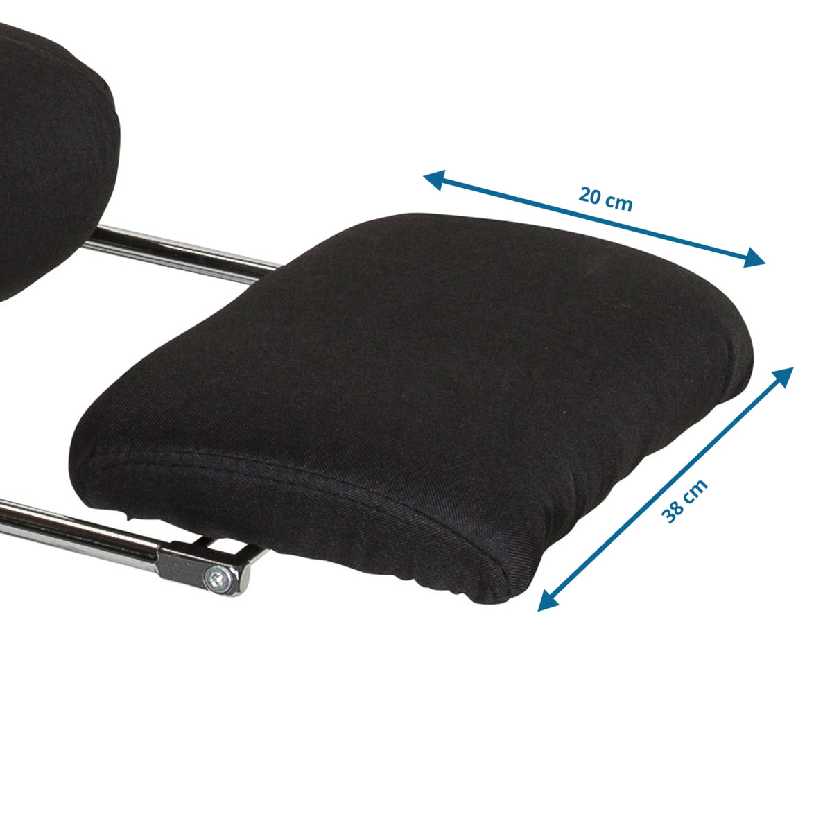 Mått på fotstödet till Home Office chefsfåtölj RELAX CL190 med 20 cm bredd och 38 cm djup från MyBuero