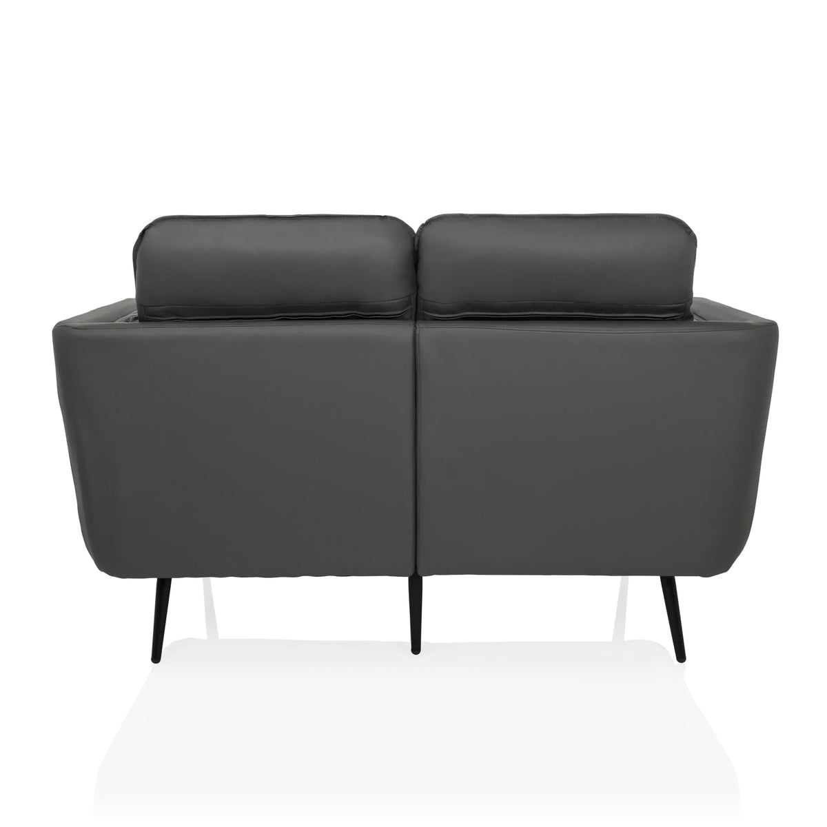 Baksida av den grå loungesoffan VINTALUX med svarta ben från hjh LIVING