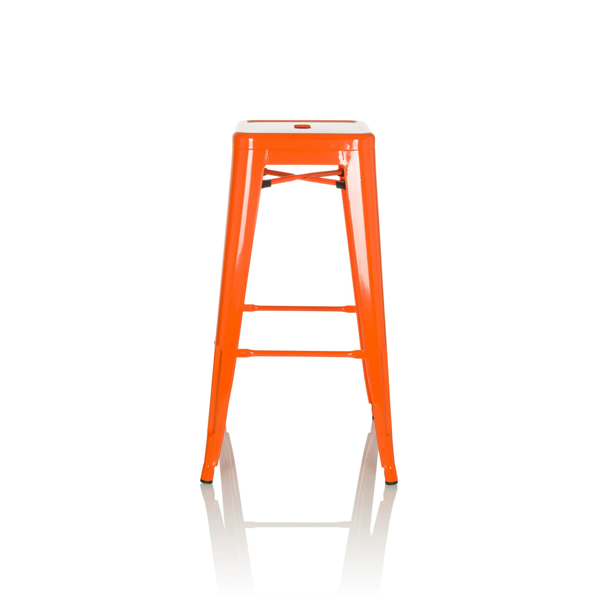 Orange Barstol VANTAGGIO HIGH med fyra ben och integrerade fotstöd från hjh OFFICE – 360-gradersvy (sidoprofil 90°)