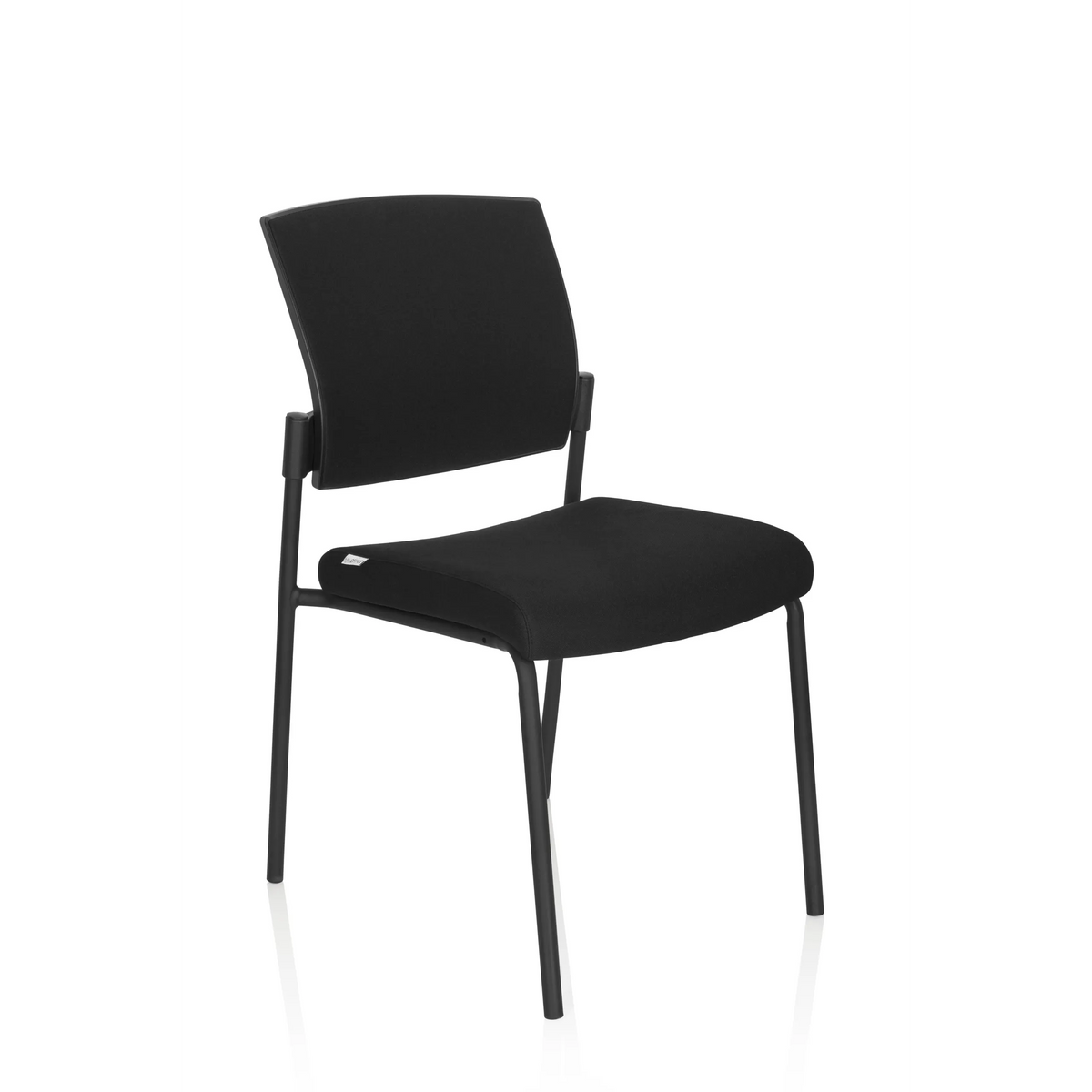 Svart Fyrbent stol K9 V PRO med vaddering på sits och ryggstöd från hjh OFFICE – 360-gradersvy (snett framifrån 40°)