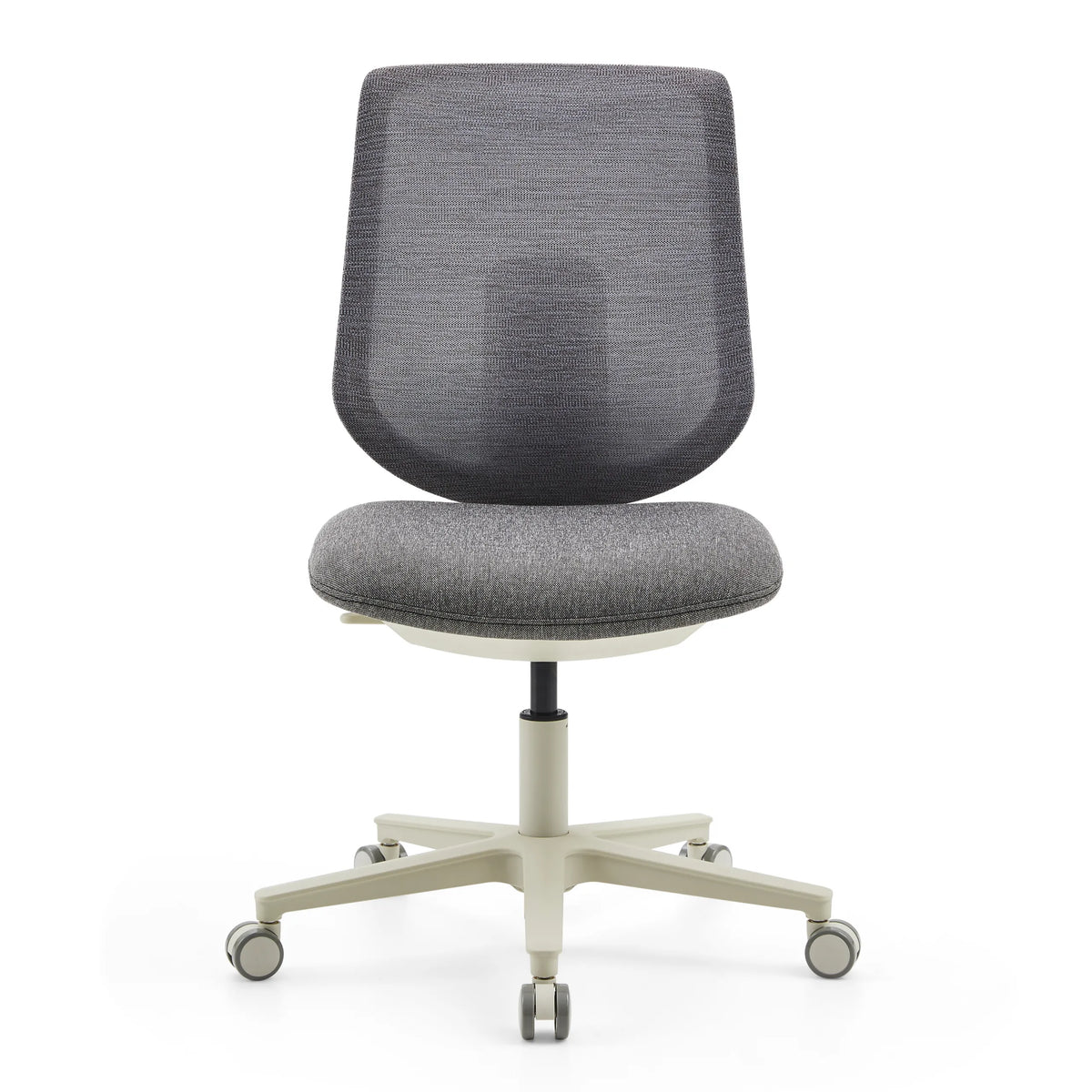 Grå Home Office kontorsstol Sitflex Lady med nätrygg och femhjulig fotkorsbas från hjh OFFICE – 360-gradersvy (framifrån 0°)
