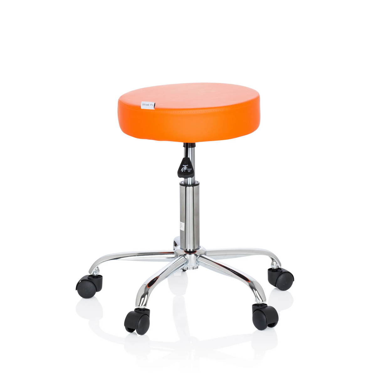Orange Svängbar stol OPERATOR II med gaslift och femhjuligt underrede från hjh OFFICE – 360-gradersvy (sidoprofil 80°)