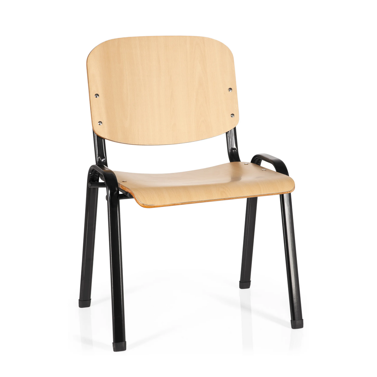 Fyrbent stol XT 600 SW H med sits och ryggstöd i bok och svart underrede från hjh OFFICE – 360-gradersvy (framifrån 20°)