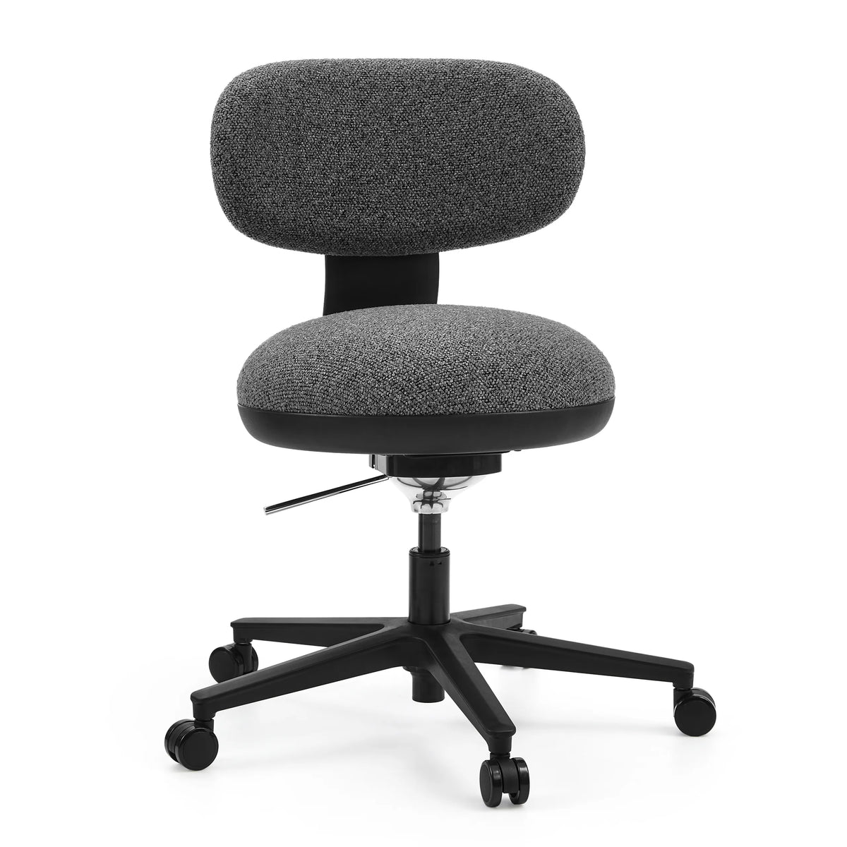 Grå Home Office kontorsstol SITMOTION B med vadderad sits och femhjulig bas från hjh OFFICE – 360-gradersvy (framifrån 15°)