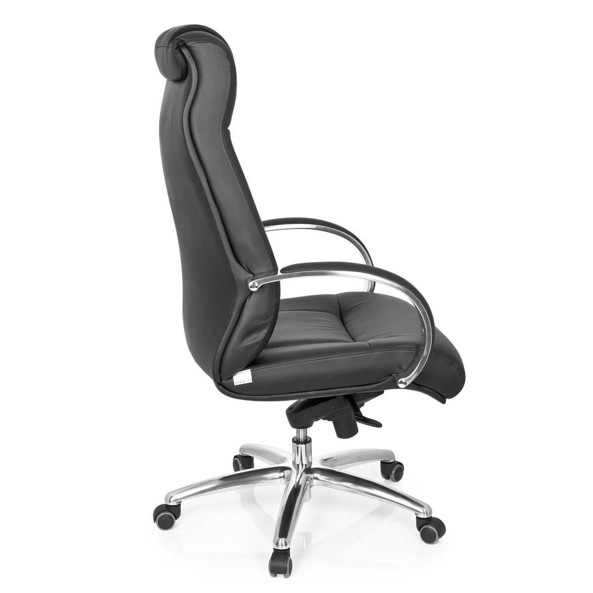 Svart snurrstol XXL G 600 med armstöd och femhjulig fotkorsbas från hjh OFFICE – 360-gradersvy (sidoprofil 100°)