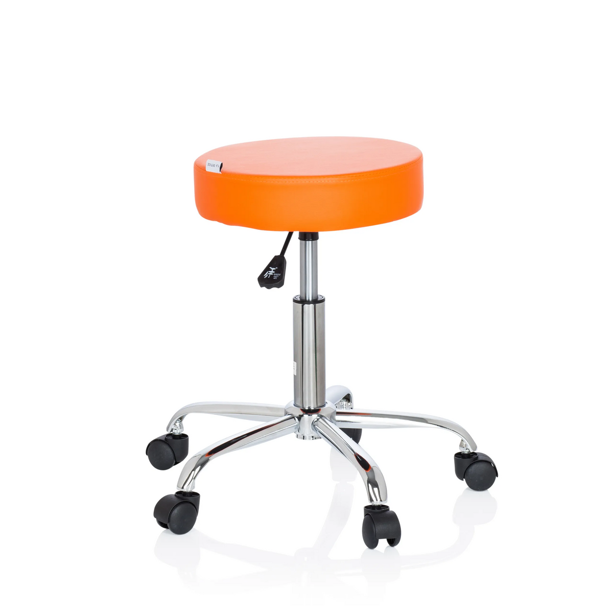 Orange Svängbar stol OPERATOR II med gaslift och femhjuligt underrede från hjh OFFICE – 360-gradersvy (snett framifrån 60°)