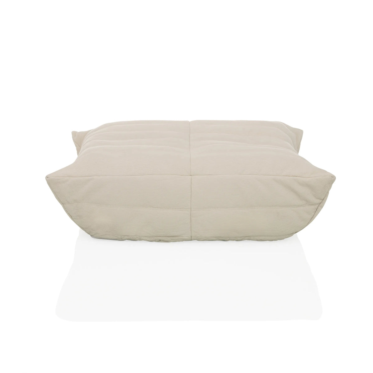 Beige Sittsäckar Sitzolo Podi med ribbat tygöverdrag från hjh LIVING – 360-gradersvy (framifrån 0°)