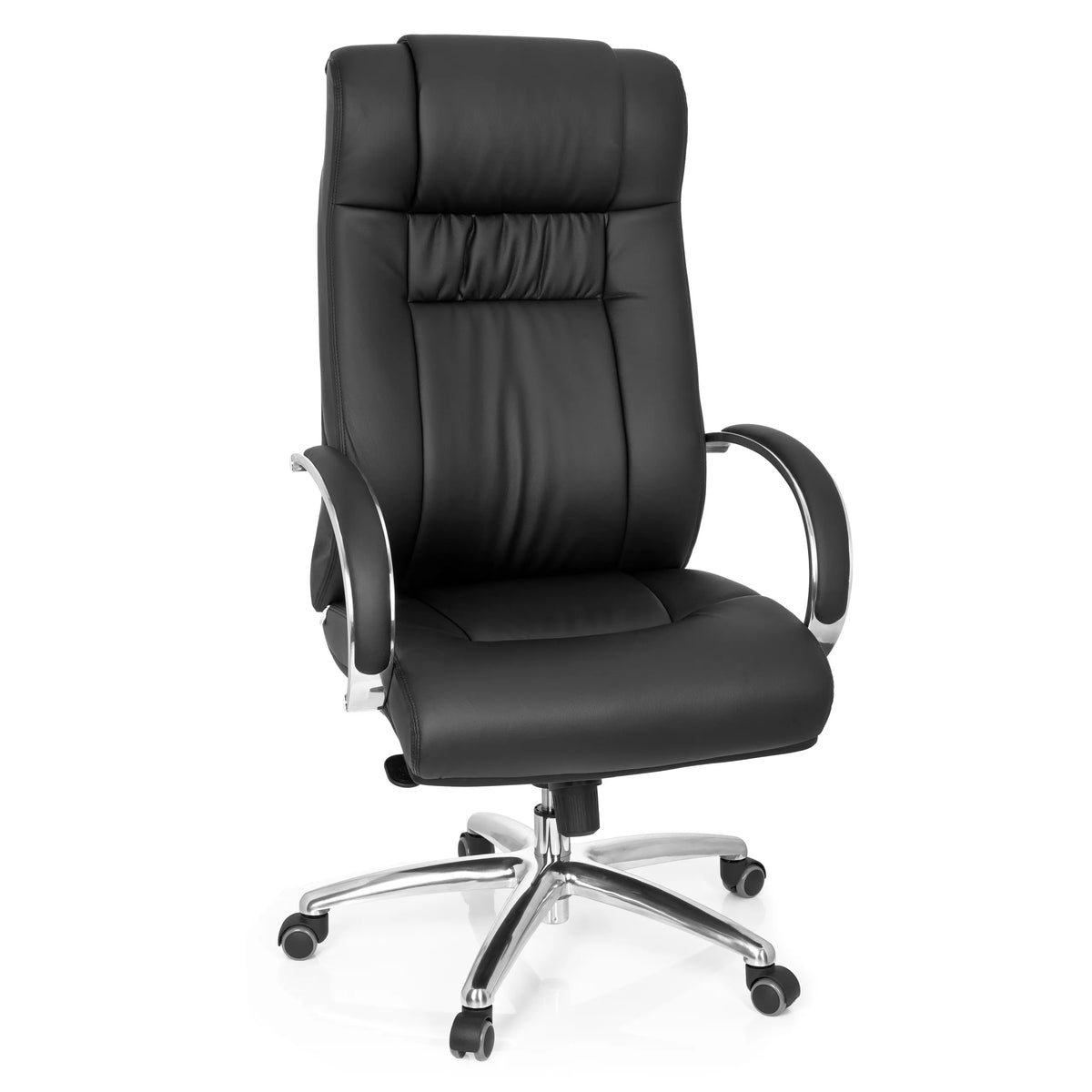Svart snurrstol XXL G 600 med armstöd och femhjulig fotkorsbas från hjh OFFICE – 360-gradersvy (framifrån 20°)