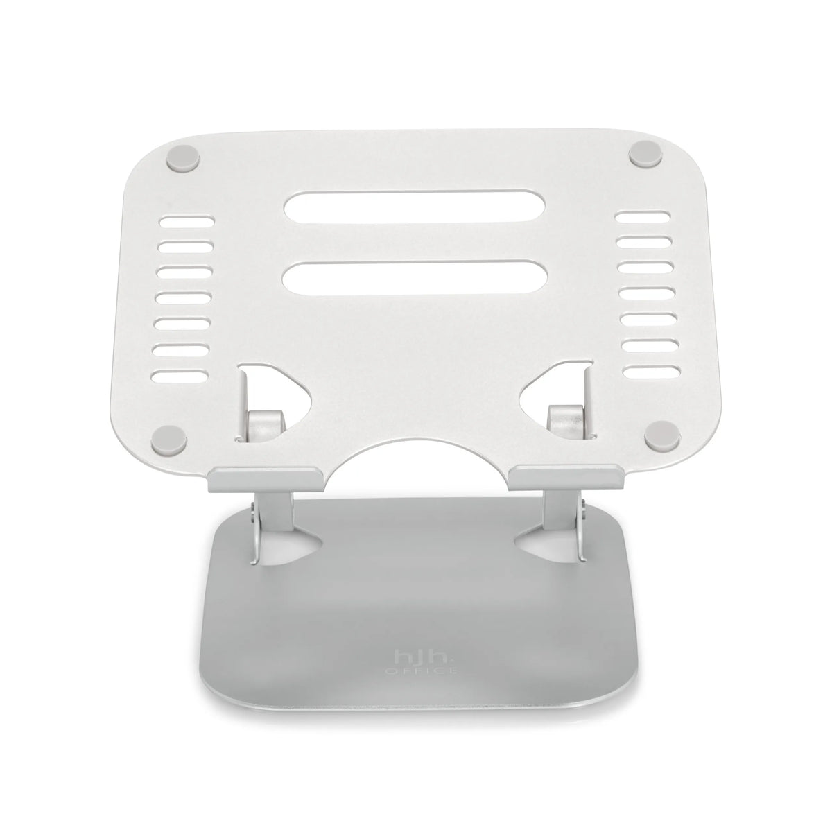 Silverfärgat Underlägg för bärbar dator LAPTOP STAND med perforerad yta och stativ från hjh OFFICE – 360-gradersvy (framifrån 0°)