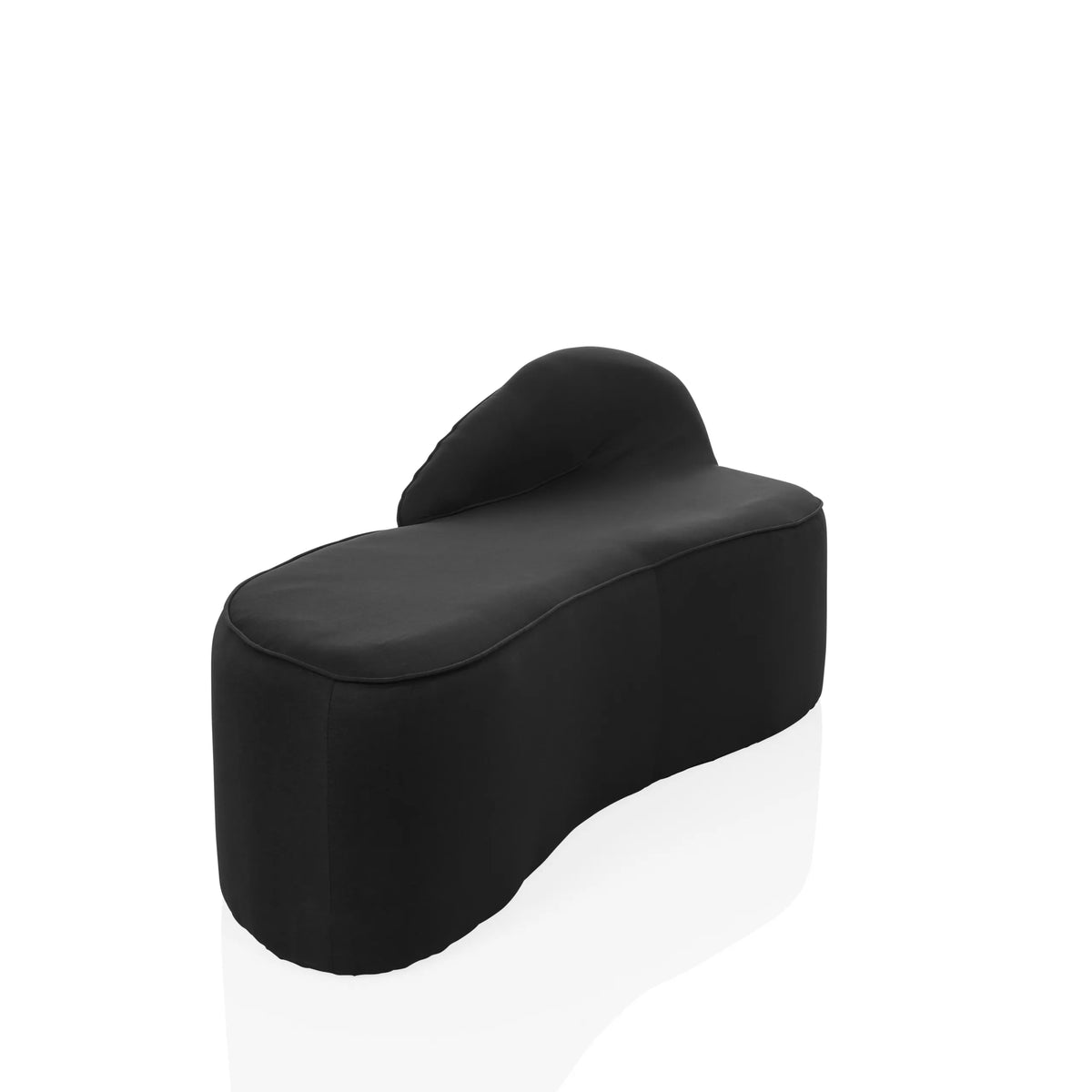 Svart loungesoffa BARACOA med organisk form och integrerat ryggstöd från hjh OFFICE – 360-gradersvy (snett framifrån 60°)
