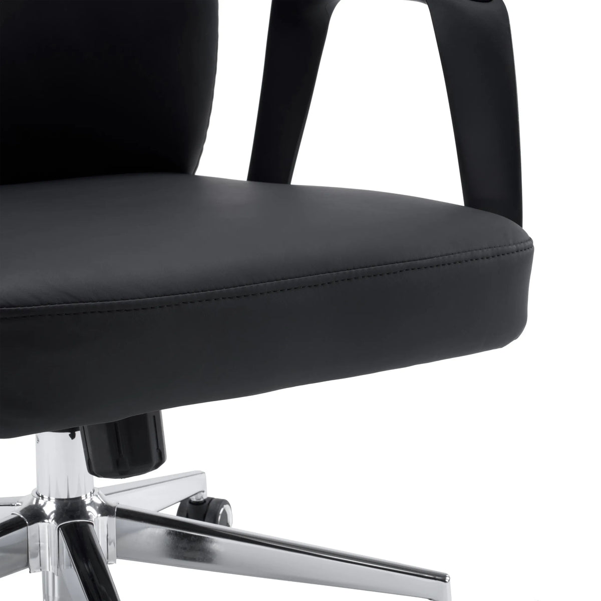 Sits och armstöd på Professionell chefsfåtölj VELVET ECO i svart med kromställning från hjh OFFICE