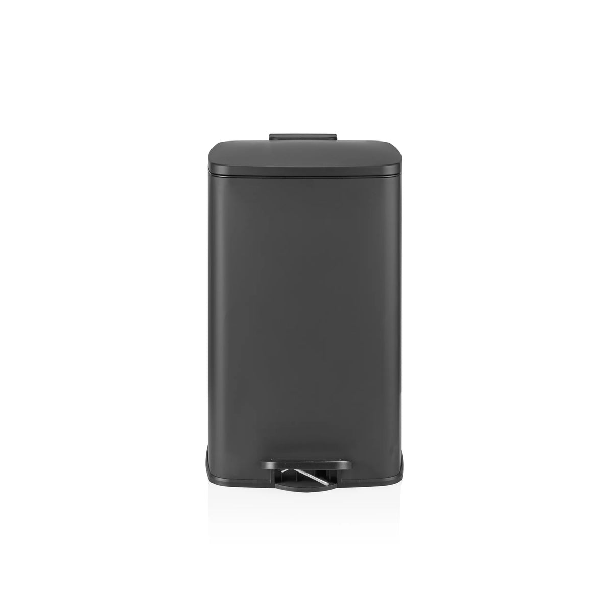Svart papperskorg Clean Step 3 med lock och fotpedal från hjh OFFICE – 360-gradersvy (framifrån 0°)