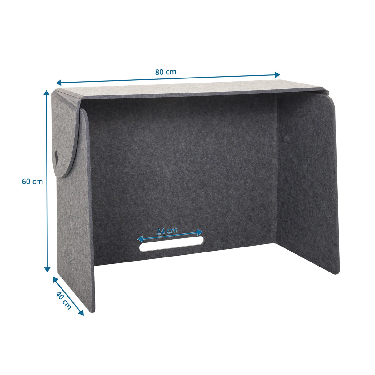 Måttritning av Bordsskärmvägg FLEXMIUT FOLD med 80 × 60 cm från hjh OFFICE
