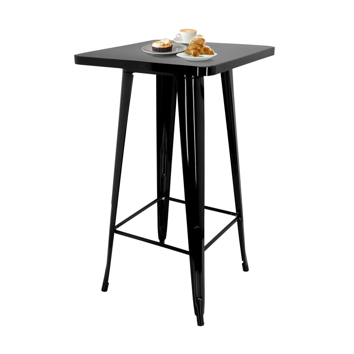 Svart Bardisk VANTAGGIO HIGH T med kvadratisk skiva och fyra ben från hjh OFFICE