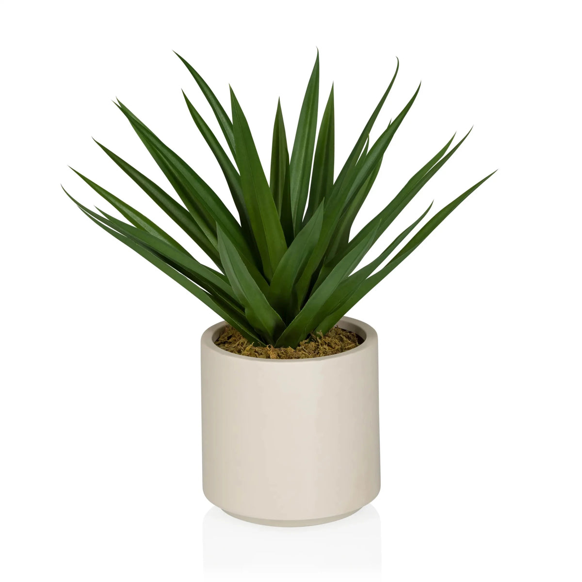 Konstgjorda växter Agave med gröna spetsiga blad i en beige kruka från hjh OFFICE