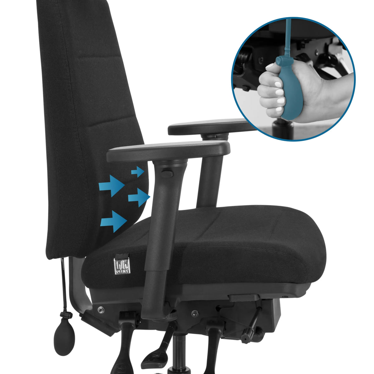 Justerbar svankstödsmekanism på Professionell kontorsstol PHOENIX PRO I från hjh OFFICE