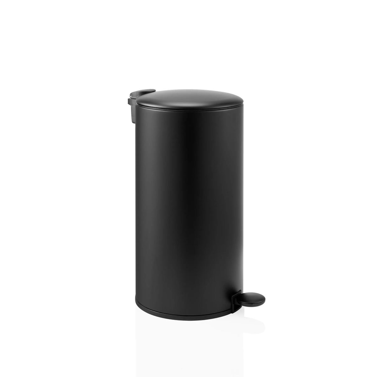 Svart Papperskorg CLEAN STEP 2 med lock och pedal från hjh OFFICE – 360-gradersvy (snett framifrån 60°)