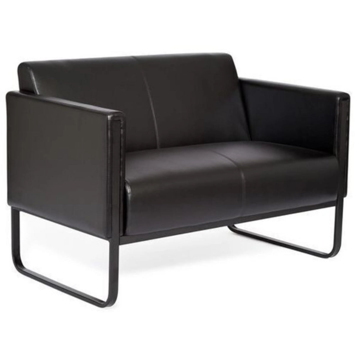 Svart loungesoffa BALI BLACK som tvåsits med metallstomme från hjh OFFICE