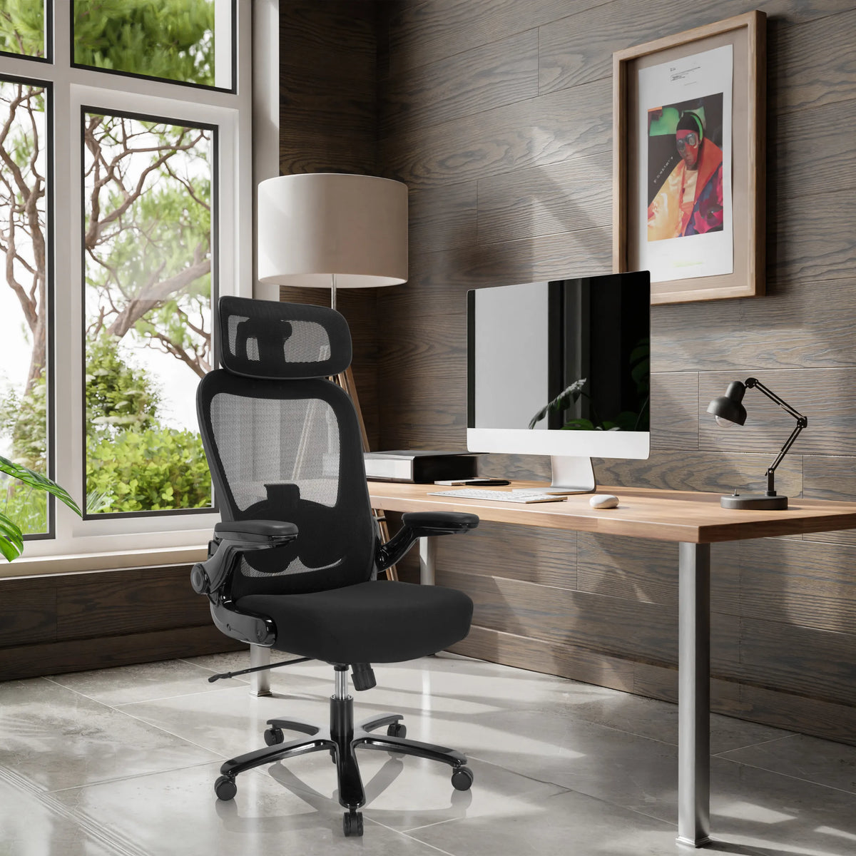 Svart XXL snurrstol INSTRUCTOR SW I PRO med nätrygg och tygklädsel från hjh OFFICE