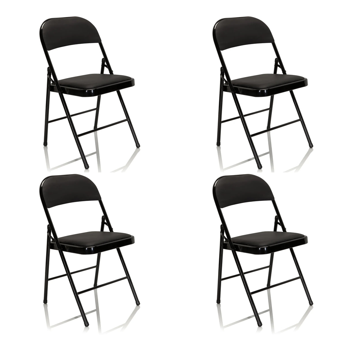 Set med fyra svarta TUDELA hopfällbara stolar från hjh OFFICE