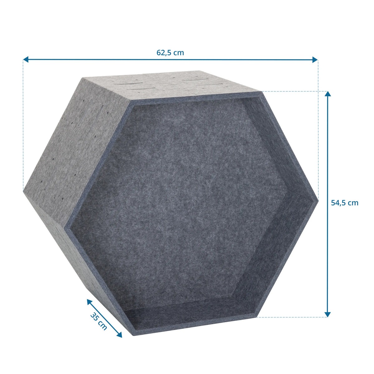 Måttskiss för Skärmvägg FLEXMIUT STORE B med 62,5 × 54,5 cm från hjh OFFICE