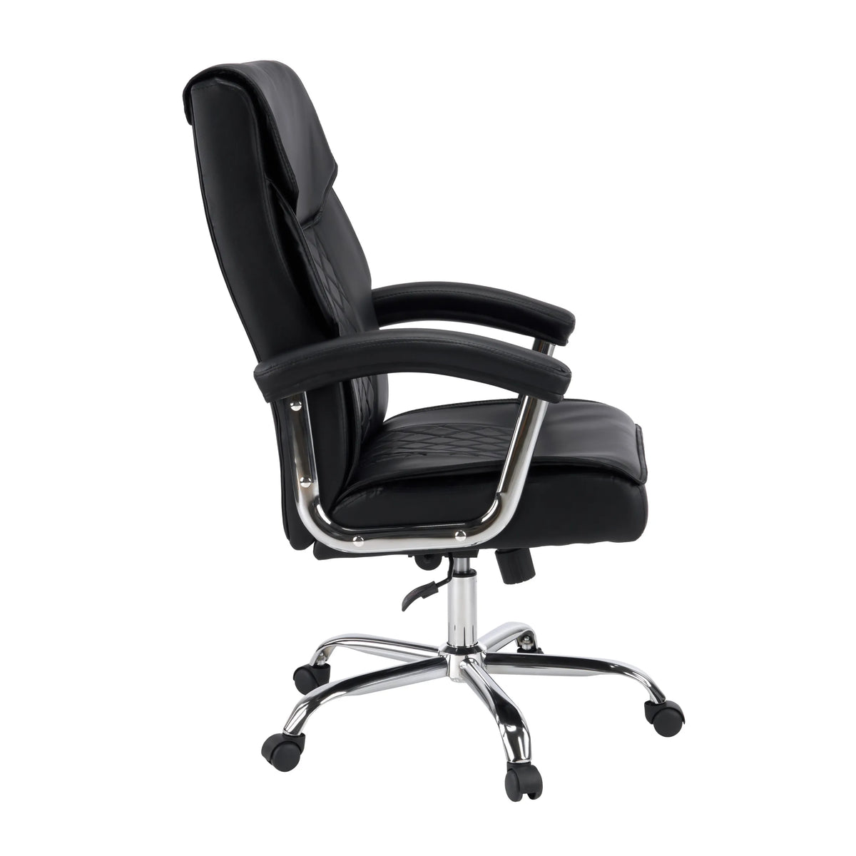 Svart Home Office kontorsstol Relax Prestio med blanka kromdetaljer och hjul från MyBuero