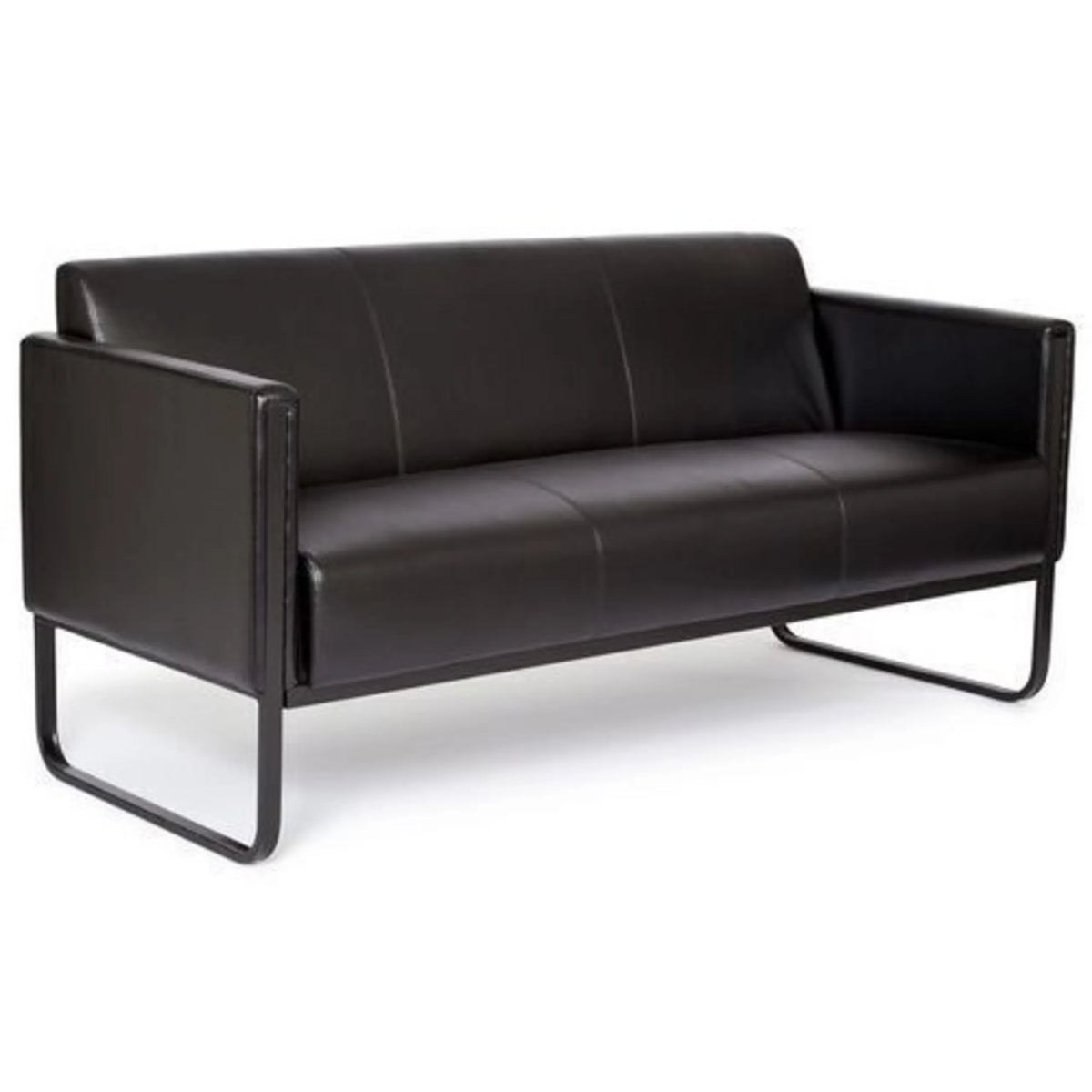 Svart BALI BLACK loungesoffa som tresitssoffa med minimalistisk metallram från hjh OFFICE