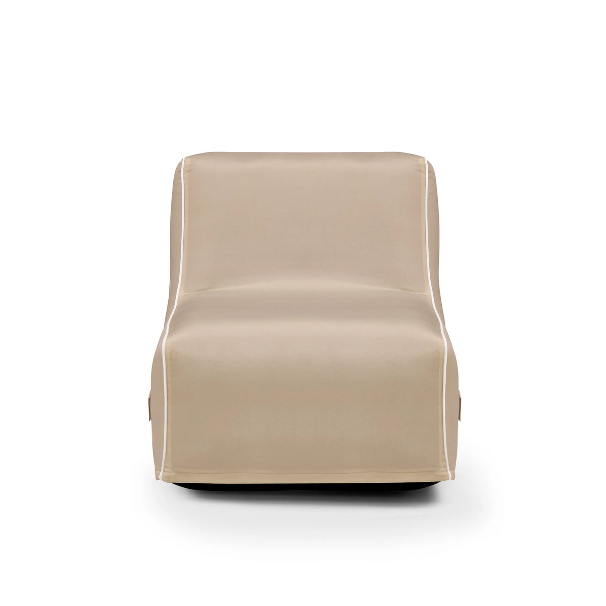 Beige Uppblåsbar Soffa Sitzolo Air med slät yta och vita dekorationssömmar från hjh LIVING – 360-gradersvy (framifrån 0°)