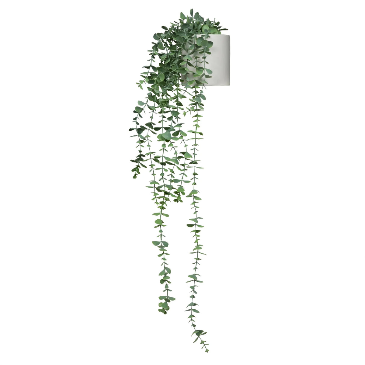 Grön Konstgjorda växter EUCALYPTUS CLIMB med hängande blad i en vit kruka från hjh OFFICE