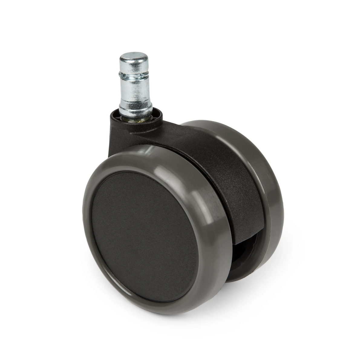 Svarta hjul 5x ROLO 11mm/65mm för hårda golv med metallstift från hjh OFFICE – 360-gradersvy (framifrån 0°)