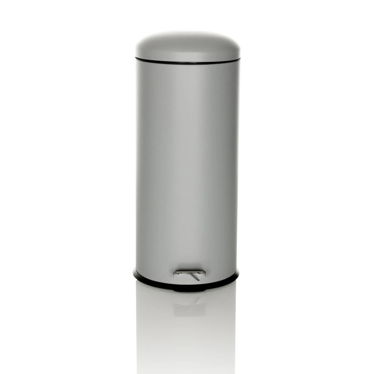Grå papperskorg CLEAN VIII med lock och fotpedal från hjh OFFICE – 360-gradersvy (framifrån 0°)