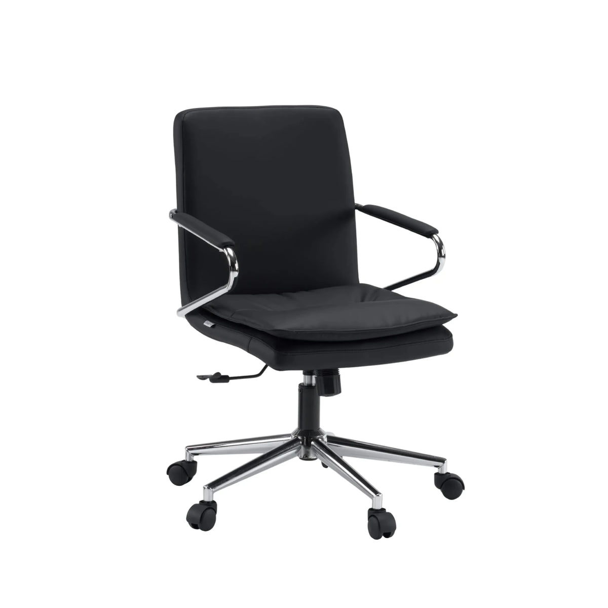 Svart Home Office kontorsstol Rovento med armstöd i krom och fem hjul från hjh OFFICE