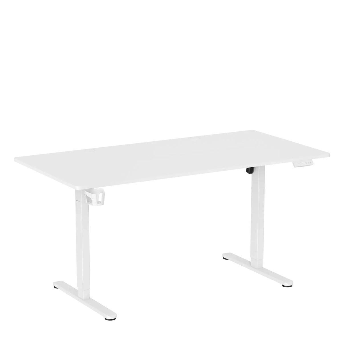 Elektriskt höjdjusterbart skrivbord Worktime i vitt med rektangulär bordsskiva från hjh OFFICE