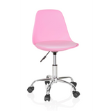 Rosa Snurrstol för barn FANCY II med svängd skål och femhjulig fotkorsbas från hjh OFFICE – 360-gradersvy (framifrån 20°)