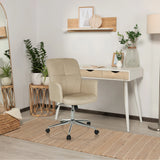 Beige Home Office kontorsstol SOLAO 400 med armstöd och stjärnfot med hjul från hjh OFFICE