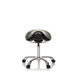 Svart Sadelpall ORTHO SIT med fotkors och fem hjul från hjh OFFICE – 360-gradersvy (framifrån 0°)
