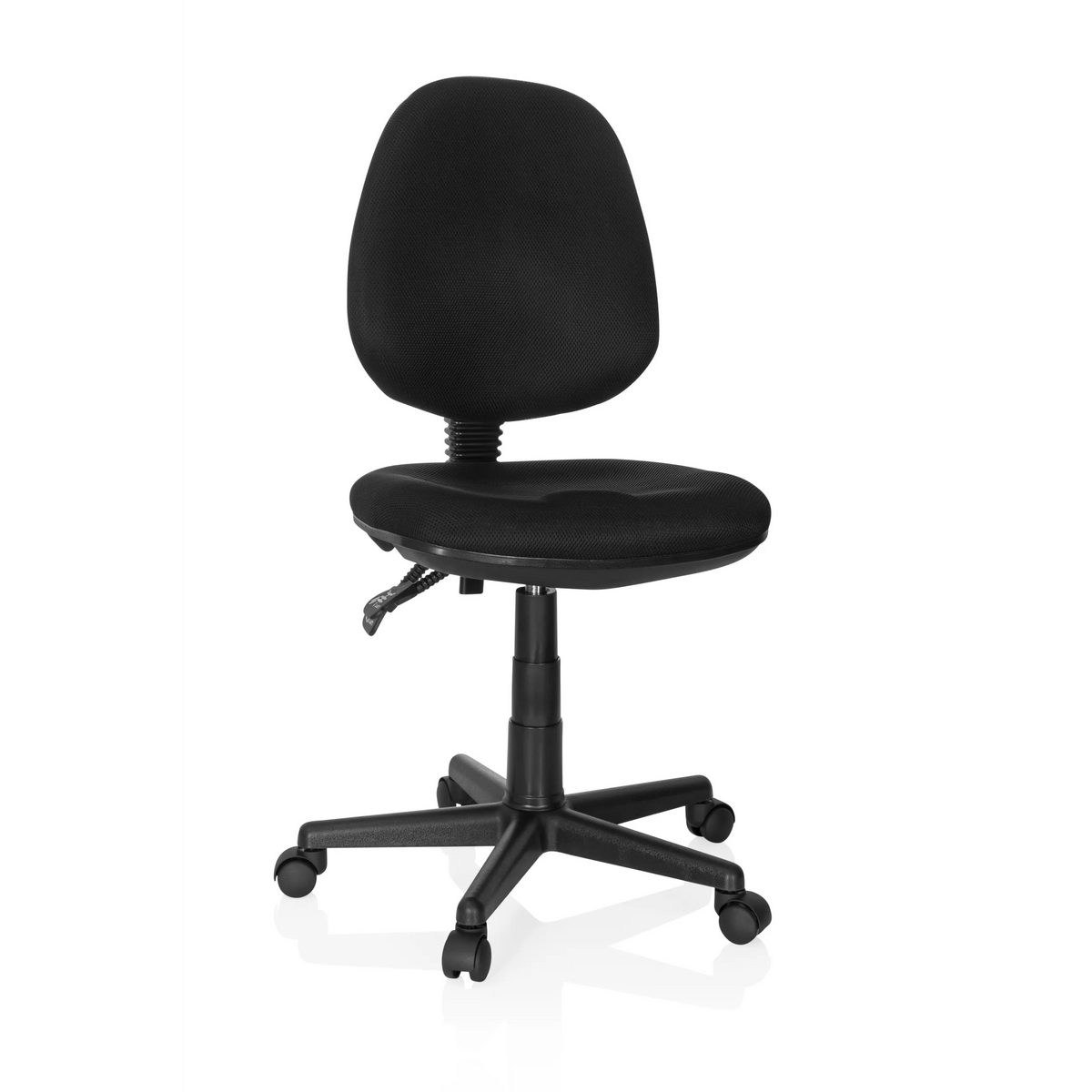 Svart Home Office kontorsstol CITY 25 med nätrygg och femhjulig stjärnfot från hjh OFFICE – 360-gradersvy (framifrån 20°)