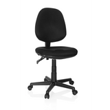 Svart Home Office kontorsstol CITY 25 med nätrygg och femhjulig stjärnfot från hjh OFFICE – 360-gradersvy (framifrån 20°)