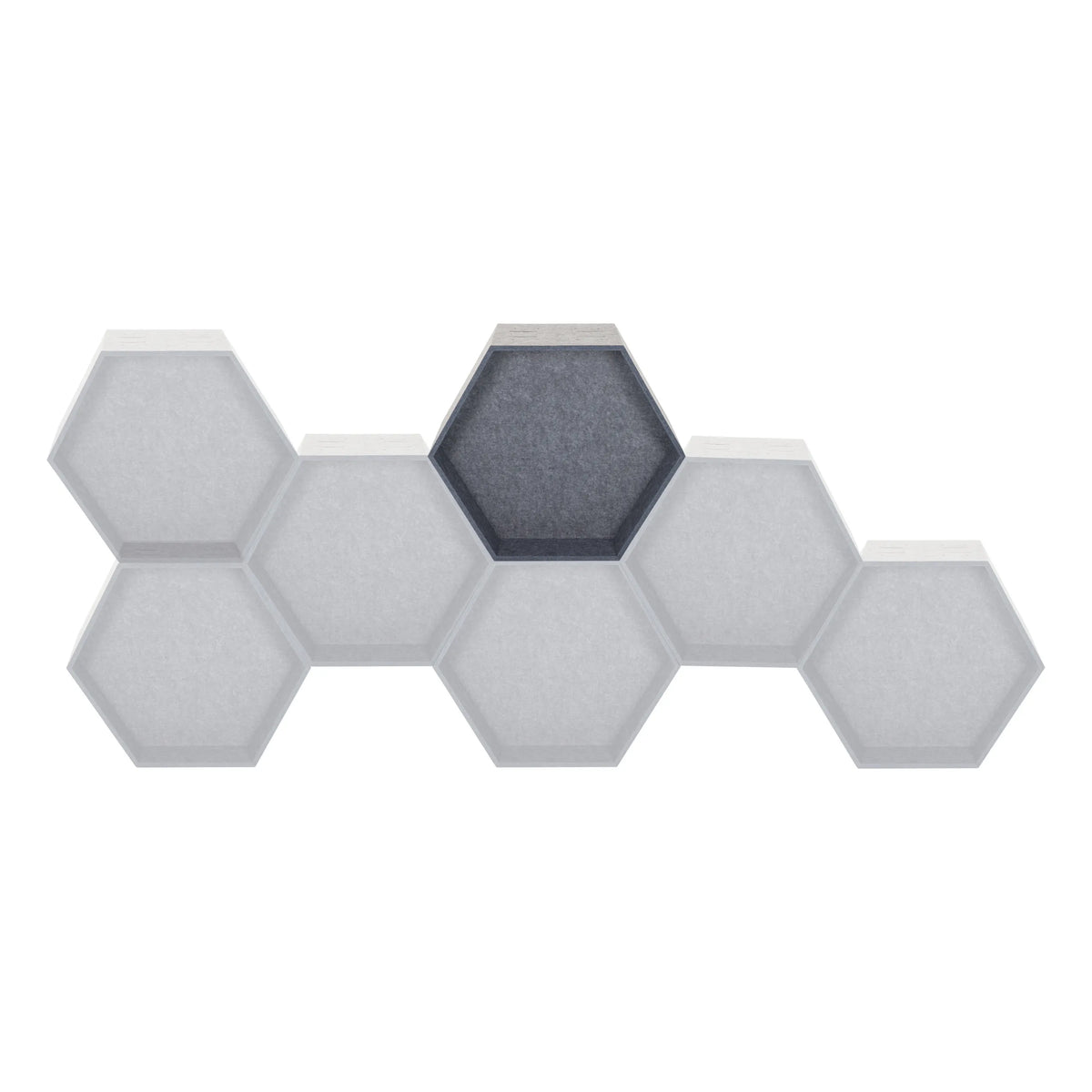 Grå hexagonala skärmväggar FLEXMIUT STORE B i bikupemönster som modulärt system från hjh OFFICE