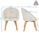 Måttskiss av den Stoppad stol SCANDI TED med en bredd på 68 cm och en höjd på 85 cm från hjh LIVING