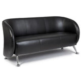 Svart loungesoffa ST. LUCIA som tresitssoffa med blanka metallfötter från hjh OFFICE